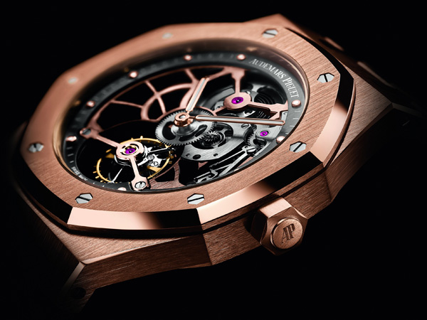 rose gold case fake Audemars Piguet Royal Oak Tourbillon Extra-Thin Openworked