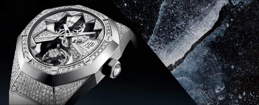 The luxury fake watches are decorated with diamonds.